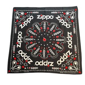 Zippo Black Red‎ Paisley Logo Cotton Bandana Zan Headgear USA